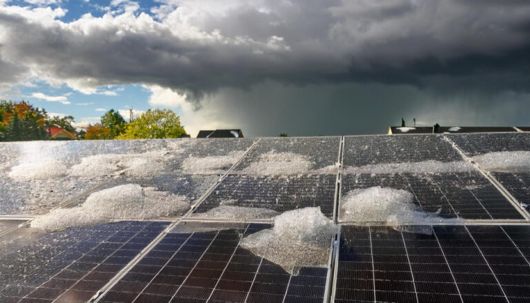 granizo placa solar